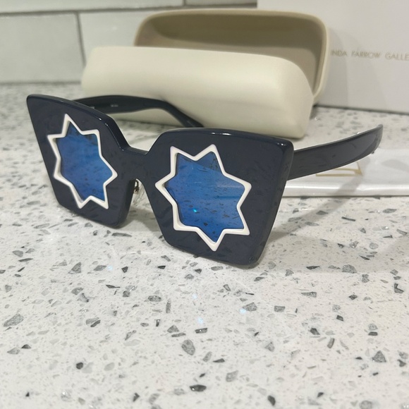 Linda Farrow X Markus Lupfer Blue Star Eyes Sunglasses Unisex RARE - Picture 10 of 10